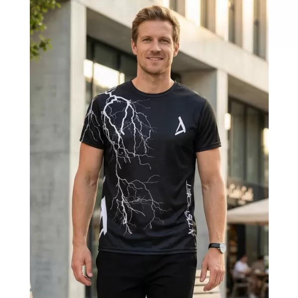  Premium-T-Shirt für Herren ALTISPORT VOJ/ALM004TR01 SCHWARZ UND WEIß 