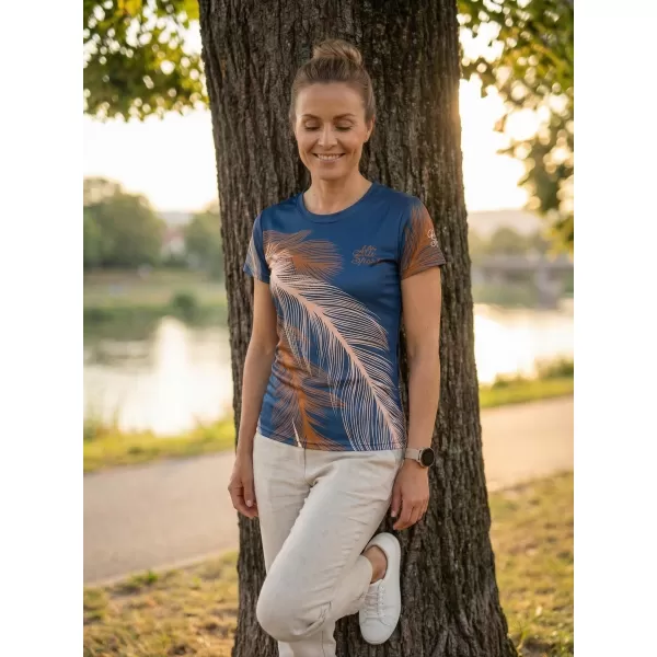  Hochwertiges Funktions-T-Shirt für Damen ALTISPORT VOJ/ALW001TR01 MARINE/BRAUN 