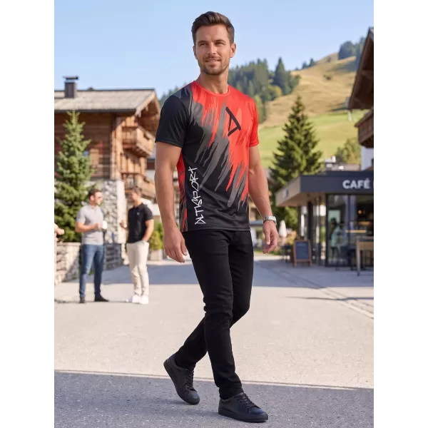  Hochwertiges Funktions-T-Shirt für Herren ALTISPORT VOJ/ALM006TR01 SCHWARZ UND ROT 