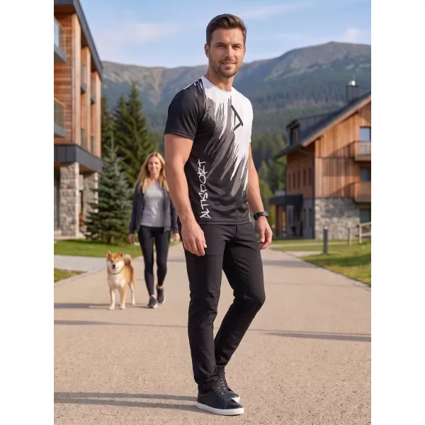  Hochwertiges Funktions-T-Shirt für Herren ALTISPORT VOJ/ALM006TR01 SCHWARZ UND WEIß 