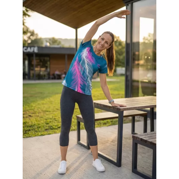  Hochwertiges Funktions-T-Shirt für Damen ALTISPORT VOJ/ALW001TR01 PETROL/ROSA 