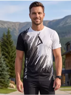 Hochwertiges Funktions-T-Shirt für Herren ALTISPORT VOJ/ALM006TR01 SCHWARZ UND WEIß