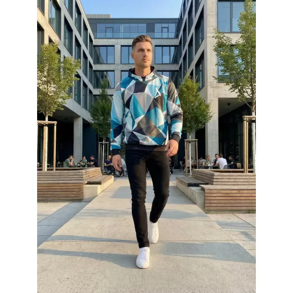  Premium-Sweatshirt für Herren ALTISPORT VOJ/ALM007MI01 BLAU GRAU 