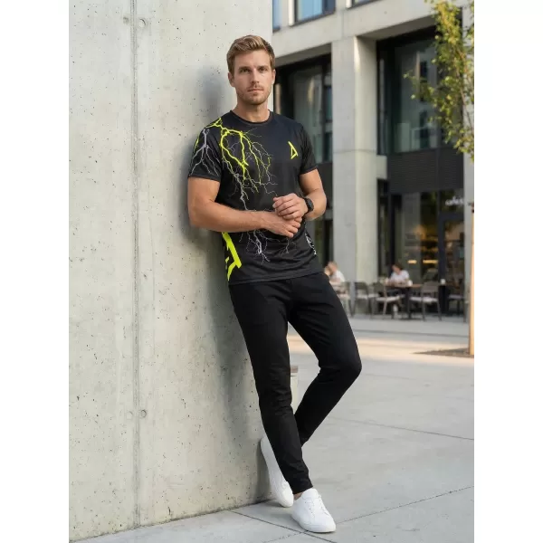  Premium-T-Shirt für Herren ALTISPORT VOJ/ALM004TR01 SCHWARZ UND GELB 