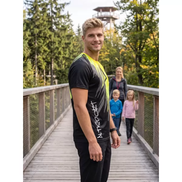  Hochwertiges Funktions-T-Shirt für Herren ALTISPORT VOJ/ALM006TR01 SCHWARZ UND GELB 