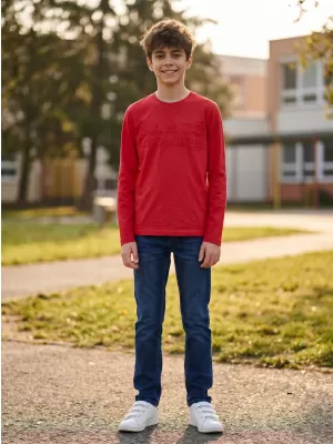 Jungen-T-Shirt mit langen Ärmeln SAM 73 CELDOR KT 501 ROT