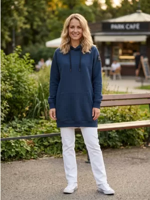 Erweitertes Damen-Sweatshirt mit Kapuze SAM 73 TRUDY WM 782 STAHLBLAU