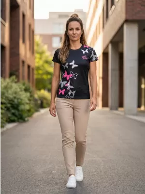 Hochwertiges Funktions-T-Shirt für Damen ALTISPORT VOJ/ALW002TR01 SCHWARZ ROSA