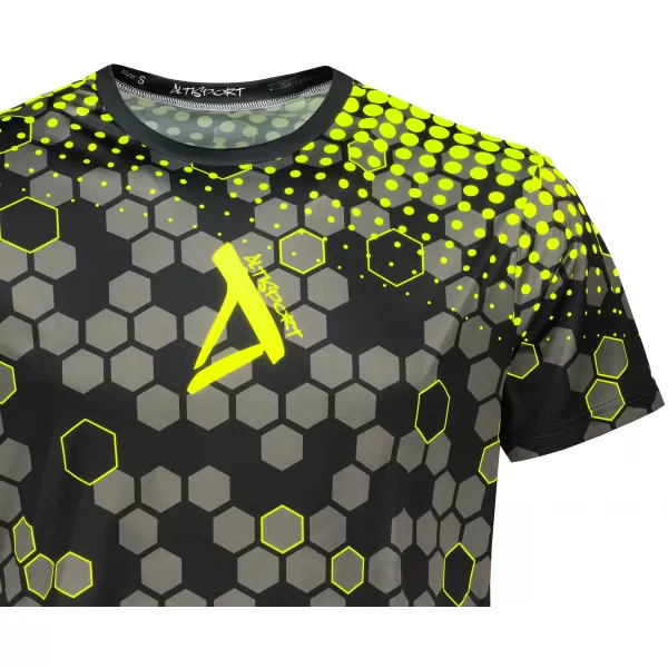  Hochwertiges Funktions-T-Shirt für Herren ALTISPORT VOJ/ALM005TR01 SCHWARZ UND GELB 