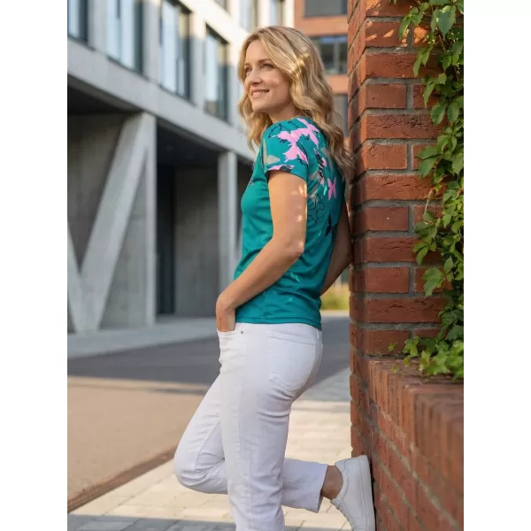  Hochwertiges Funktions-T-Shirt für Damen ALTISPORT VOJ/ALW002TR01 SMARAGD/HELLROSA 