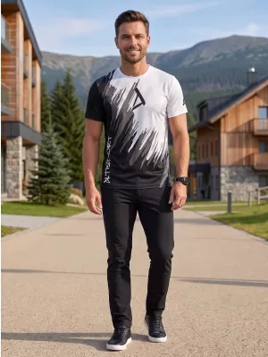 Hochwertiges Funktions-T-Shirt für Herren ALTISPORT VOJ/ALM006TR01 SCHWARZ UND WEIß