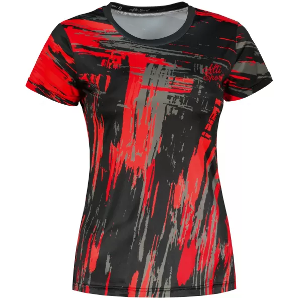  Hochwertiges Funktions-T-Shirt für Damen ALTISPORT VOJ/ALW010TR01 SCHWARZ UND ROT 