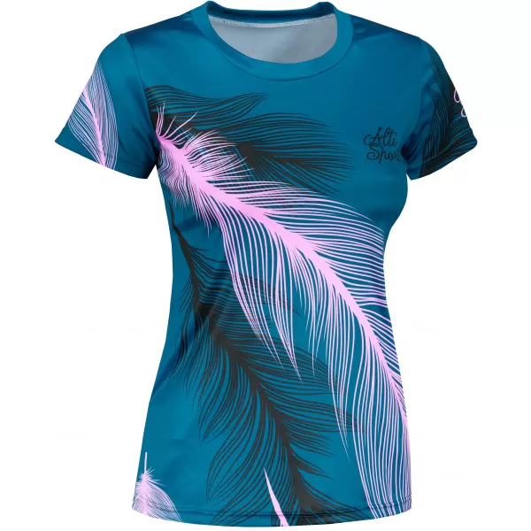  Hochwertiges Funktions-T-Shirt für Damen ALTISPORT VOJ/ALW001TR01 PETROL/HELLROSA 