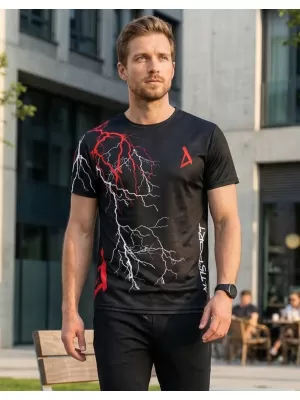 Premium-T-Shirt für Herren ALTISPORT VOJ/ALM004TR01 SCHWARZ UND ROT