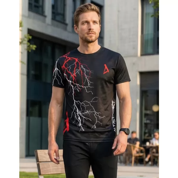  Premium-T-Shirt für Herren ALTISPORT VOJ/ALM004TR01 SCHWARZ UND ROT 
