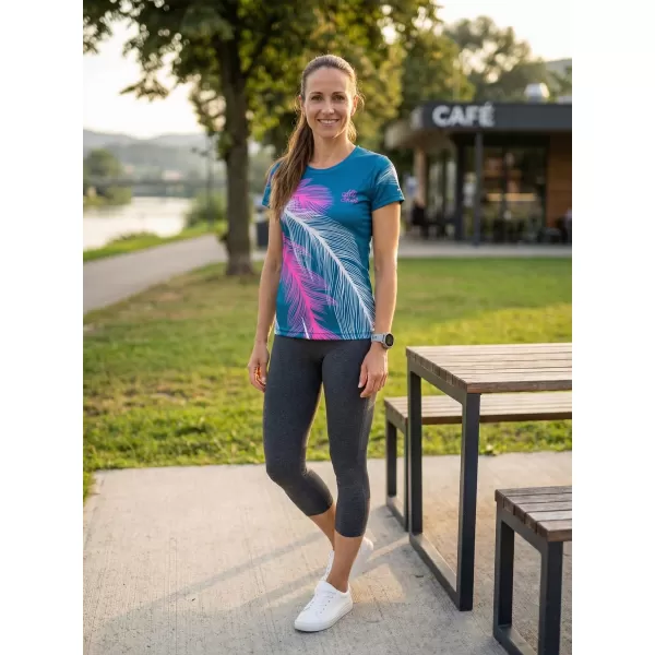 Hochwertiges Funktions-T-Shirt für Damen ALTISPORT VOJ/ALW001TR01 PETROL/ROSA 