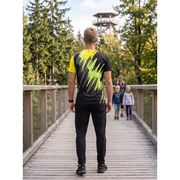  Hochwertiges Funktions-T-Shirt für Herren ALTISPORT VOJ/ALM006TR01 SCHWARZ UND GELB 