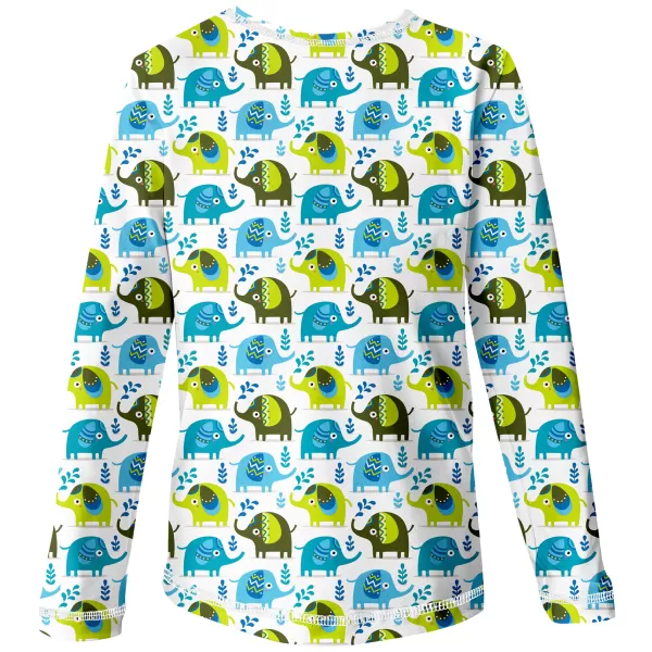  Langes Kinder -Shirt für Kinder WAMU SLŮŇATA WEIß/BLAU 