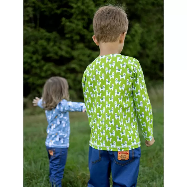  Langes Kinder -Shirt für Kinder WAMU LAMY NA PASTVĚ GRÜN 