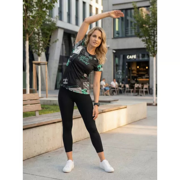  Hochwertiges Funktions-T-Shirt für Damen ALTISPORT VOJ/ALW009TR01 SCHWARZ/TÜRKIS 