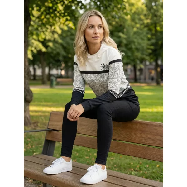 Premium-Sweatshirt für Damen ALTISPORT VOJ/ALW023MI01 SCHWARZ UND WEIß 