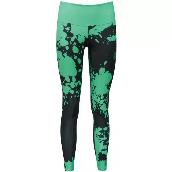  Lange Premium-Leggings für Damen ALTISPORT VOJ/ALW012LEG01 SCHWARZ/TÜRKIS 