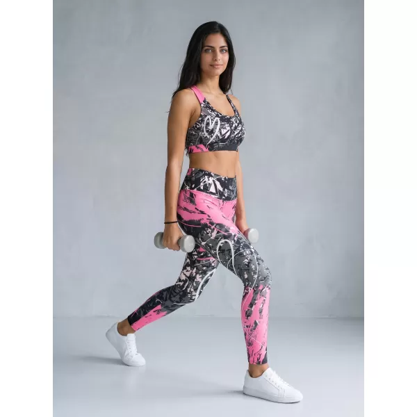  Premium-Sport-BH für Damen ALTISPORT VOJ/ALW018POD01 SCHWARZ ROSA 