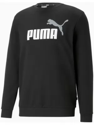 Herren-Sweatshirt PUMA ESS+ 2 COL BIG LOGO CREW 586763-61 SCHWARZ