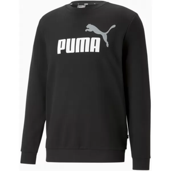  Herren-Sweatshirt PUMA ESS+ 2 COL BIG LOGO CREW 586763-61 SCHWARZ 