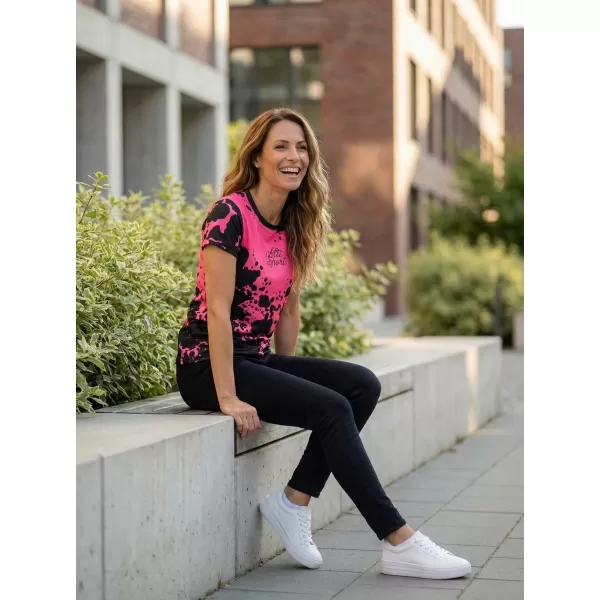  Hochwertiges Funktions-T-Shirt für Damen ALTISPORT VOJ/ALW012TR01 SCHWARZ/FLUOROSA 
