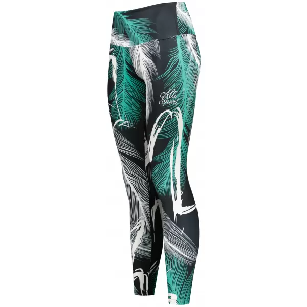  Lange Premium-Leggings für Damen ALTISPORT VOJ/ALW001LEG01 SCHWARZ/TÜRKIS 