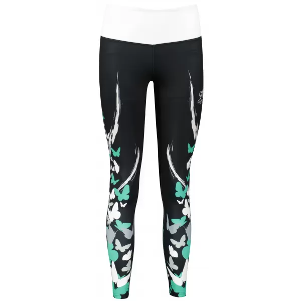  Lange Premium-Leggings für Damen ALTISPORT VOJ/ALW022LEG01 SCHWARZ/TÜRKIS 