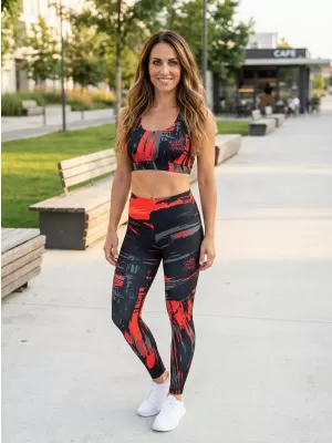 Premium-Sport-BH für Damen ALTISPORT VOJ/ALW010POD01 SCHWARZ UND ROT