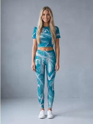 Lange Premium-Leggings für Damen ALTISPORT VOJ/ALW001LEG01 SMARAGD