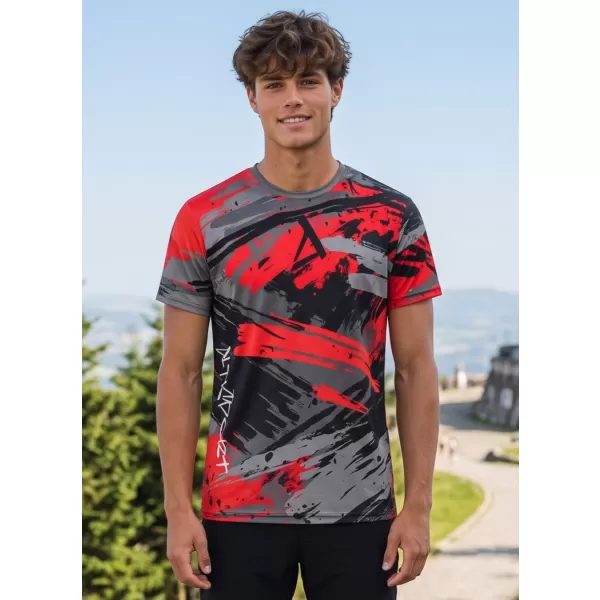 Hochwertiges Funktions-T-Shirt für Herren ALTISPORT VOJ/ALM014TR01 SCHWARZ UND ROT 