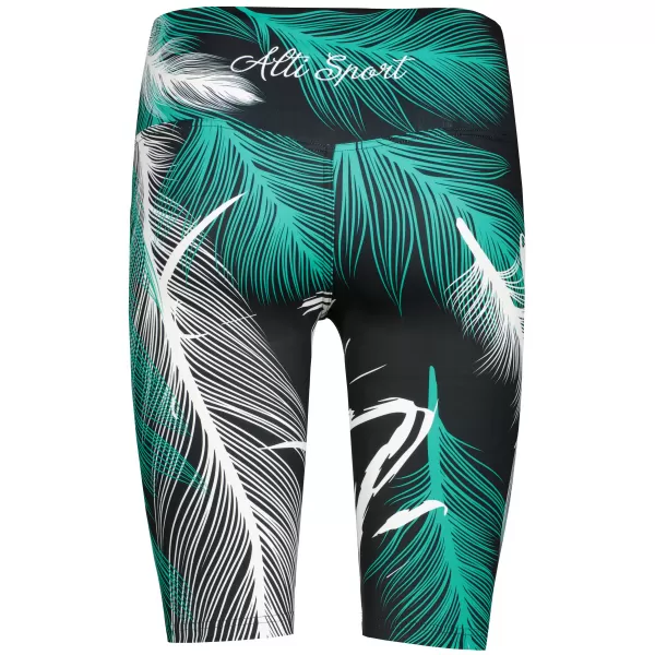  Damen-Leggings oberhalb des Knies Premium ALTISPORT VOJ/ALW001LEG02 SCHWARZ/TÜRKIS 