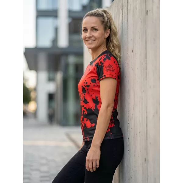  Hochwertiges Funktions-T-Shirt für Damen ALTISPORT VOJ/ALW012TR01 SCHWARZ ROT 