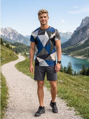 Herren Funktions-T-Shirt Premium Plus ALTISPORT VOJ/ALM007TR02 MARINEBLAU/BRAUN