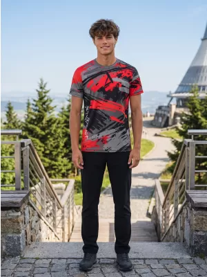 Hochwertiges Funktions-T-Shirt für Herren ALTISPORT VOJ/ALM014TR01 SCHWARZ UND ROT
