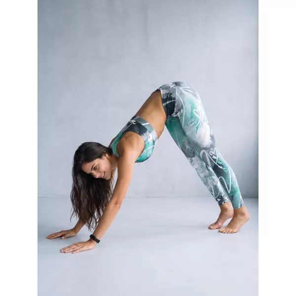  Lange Premium-Leggings für Damen ALTISPORT VOJ/ALW017LEG01 TÜRKIS 