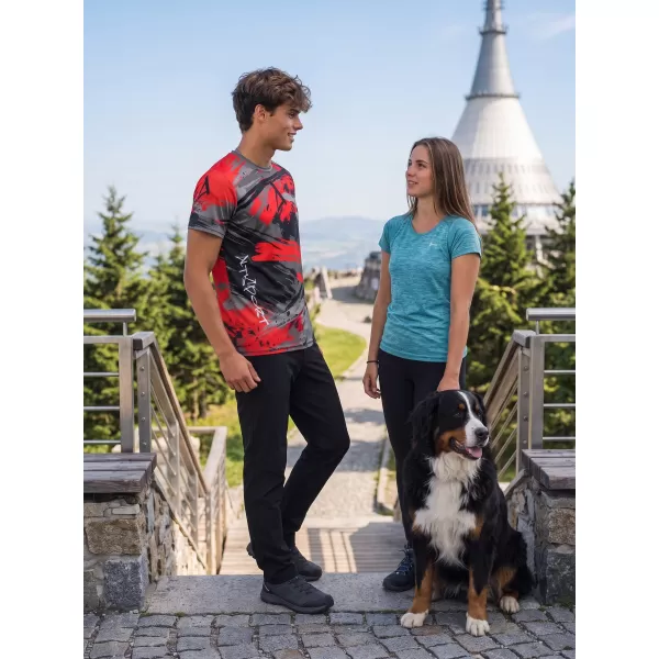  Hochwertiges Funktions-T-Shirt für Herren ALTISPORT VOJ/ALM014TR01 SCHWARZ UND ROT 