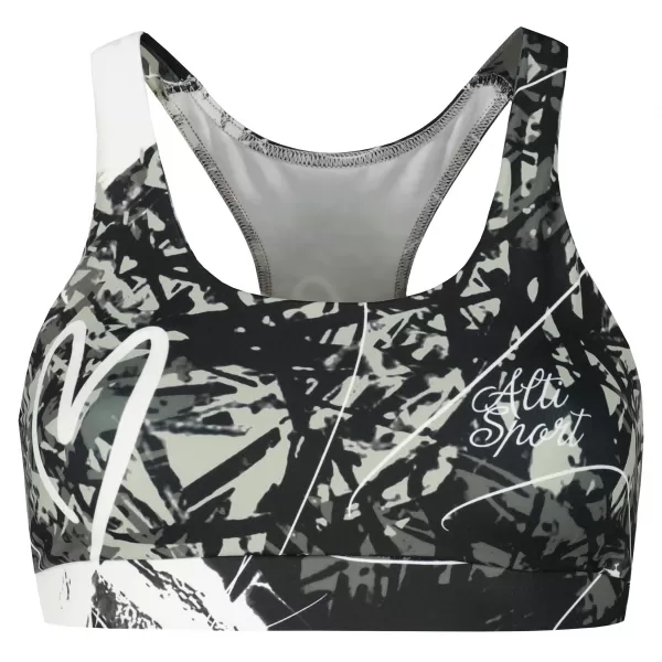  Premium-Sport-BH für Damen ALTISPORT VOJ/ALW018POD01 SCHWARZ UND WEIß 