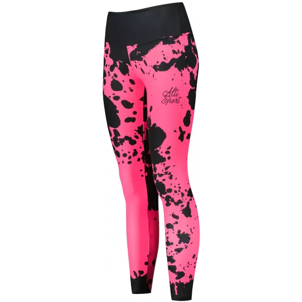  Lange Premium-Leggings für Damen ALTISPORT VOJ/ALW012LEG01 SCHWARZ/FLUOROSA 