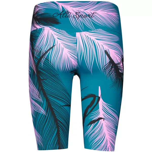  Damen-Leggings oberhalb des Knies Premium ALTISPORT VOJ/ALW001LEG02 PETROL/HELLROSA 