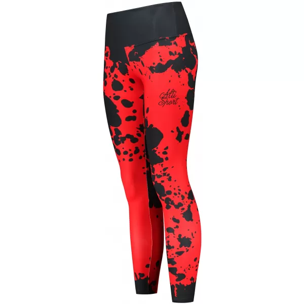  Lange Premium-Leggings für Damen ALTISPORT VOJ/ALW012LEG01 SCHWARZ ROT 