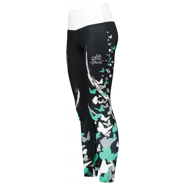  Lange Premium-Leggings für Damen ALTISPORT VOJ/ALW022LEG01 SCHWARZ/TÜRKIS 