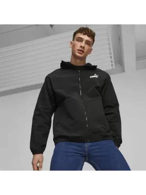 Windjacke für Herren PUMA HOODED WINDBREAKER 675387-01 SCHWARZ