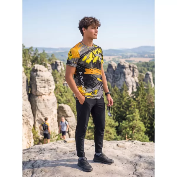  Hochwertiges Funktions-T-Shirt für Herren ALTISPORT VOJ/ALM014TR01 SCHWARZ UND GELB 