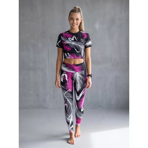  Lange Premium-Leggings für Damen ALTISPORT VOJ/ALW001LEG01 SCHWARZ/ROSA 