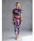 Lange Premium-Leggings für Damen ALTISPORT VOJ/ALW001LEG01 SCHWARZ/ROSA